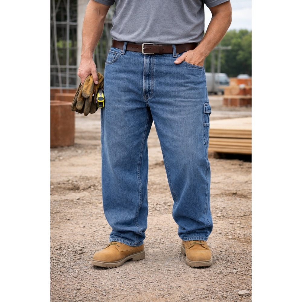 Dickies Carpenter Jeans Men's 42x30 Blue Denim‎ Workwear Baggy Cargo Pants Y2K